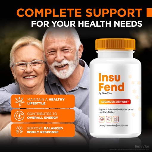 Insufend blood sugar support supplement bottle for healthy glucose levels