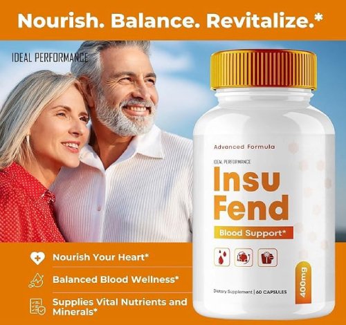 Insufend daily wellness benefits shown with product bottle image
